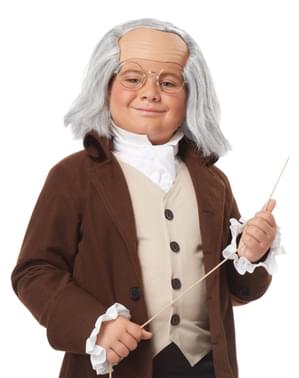 Peruca de Benjamin Franklin para menino