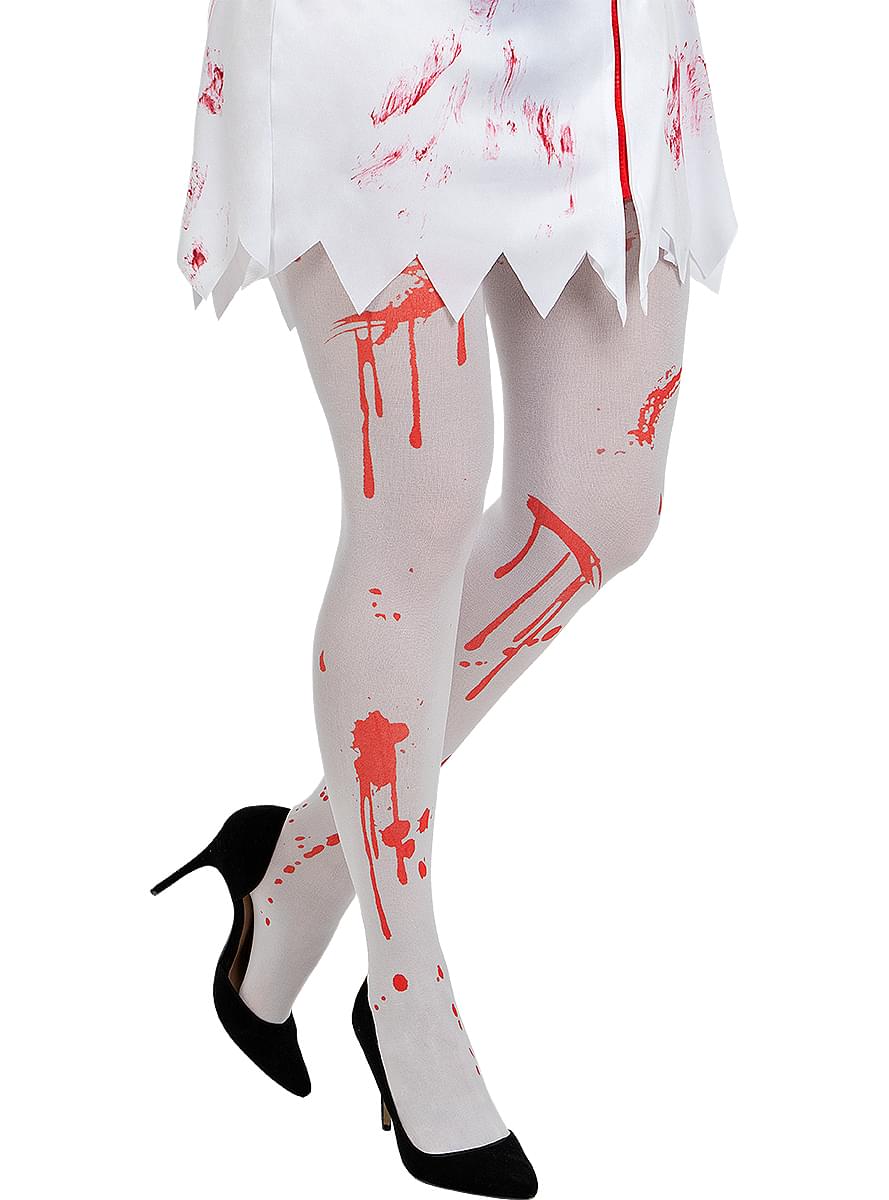 Collants zombie tâches de sangs femme