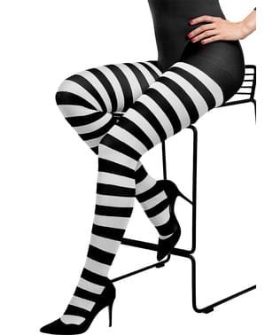 Collants pretos e brancos para mulher