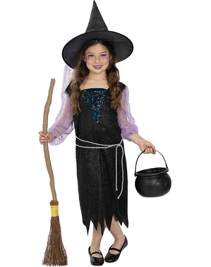 Klasický kostým čarodejnice pre dievčatá