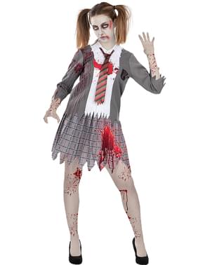 Disfraz de estudiante zombie para mujer