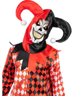 Fantasia Masculina de Terror Bobo da Corte Sinistro Festa Halloween Carnaval