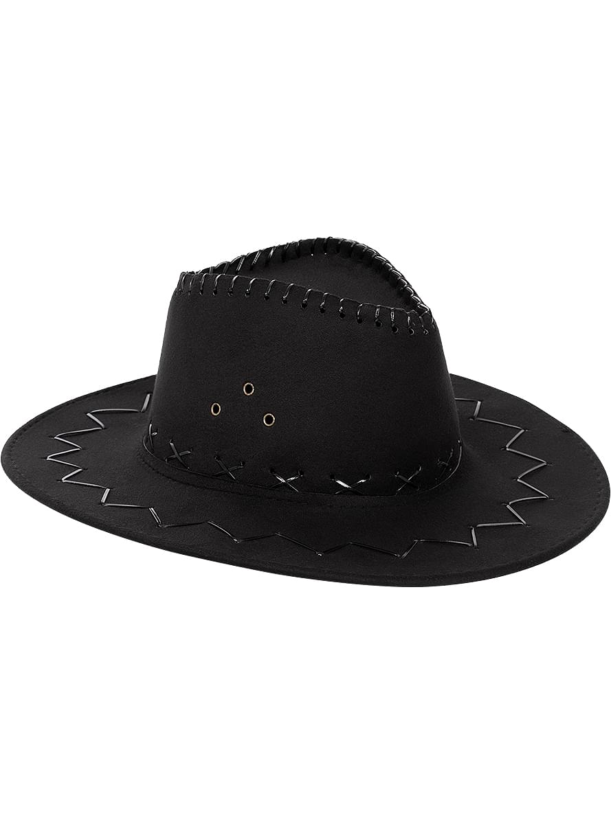 Sort cowboyhat til voksne