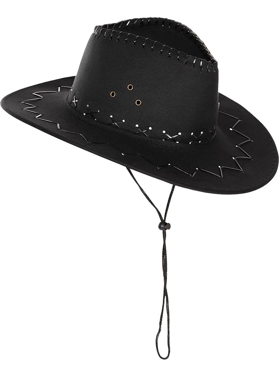Černý kovbojský klobouk pro dospělé