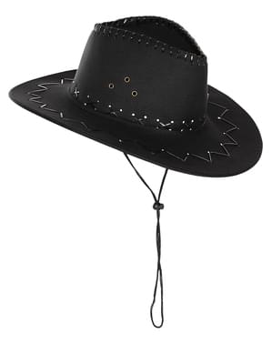 Čierny kovbojský klobúk pre dospelých