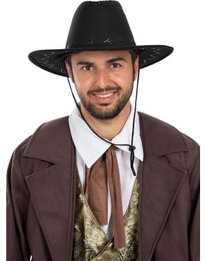Pălărie neagră de cowboy pentru adulți