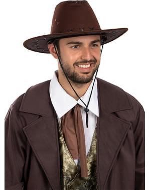 Hnedý kovbojský klobúk pre dospelých