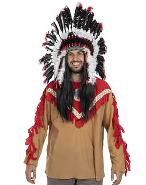 Deluxe Indianer fjær hodeplagg