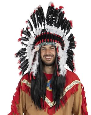 Deluxe Indianer fjær hodeplagg