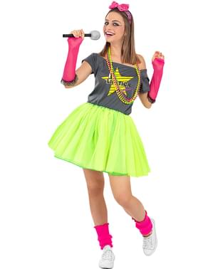 Ladies 1980s 80s Fancy Dress Costume Tutu & Top Womens 80's Outfit