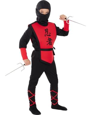 Fato de Ninja vermelho para menino