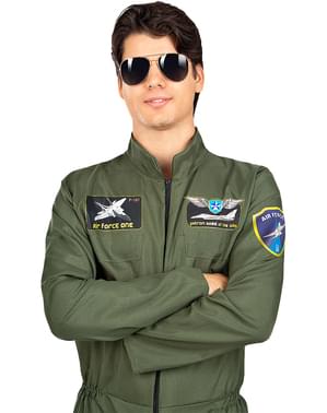 Disfraz de Piloto Combate Verde para adulto
