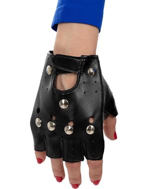 Black Punk Gloves for Adults