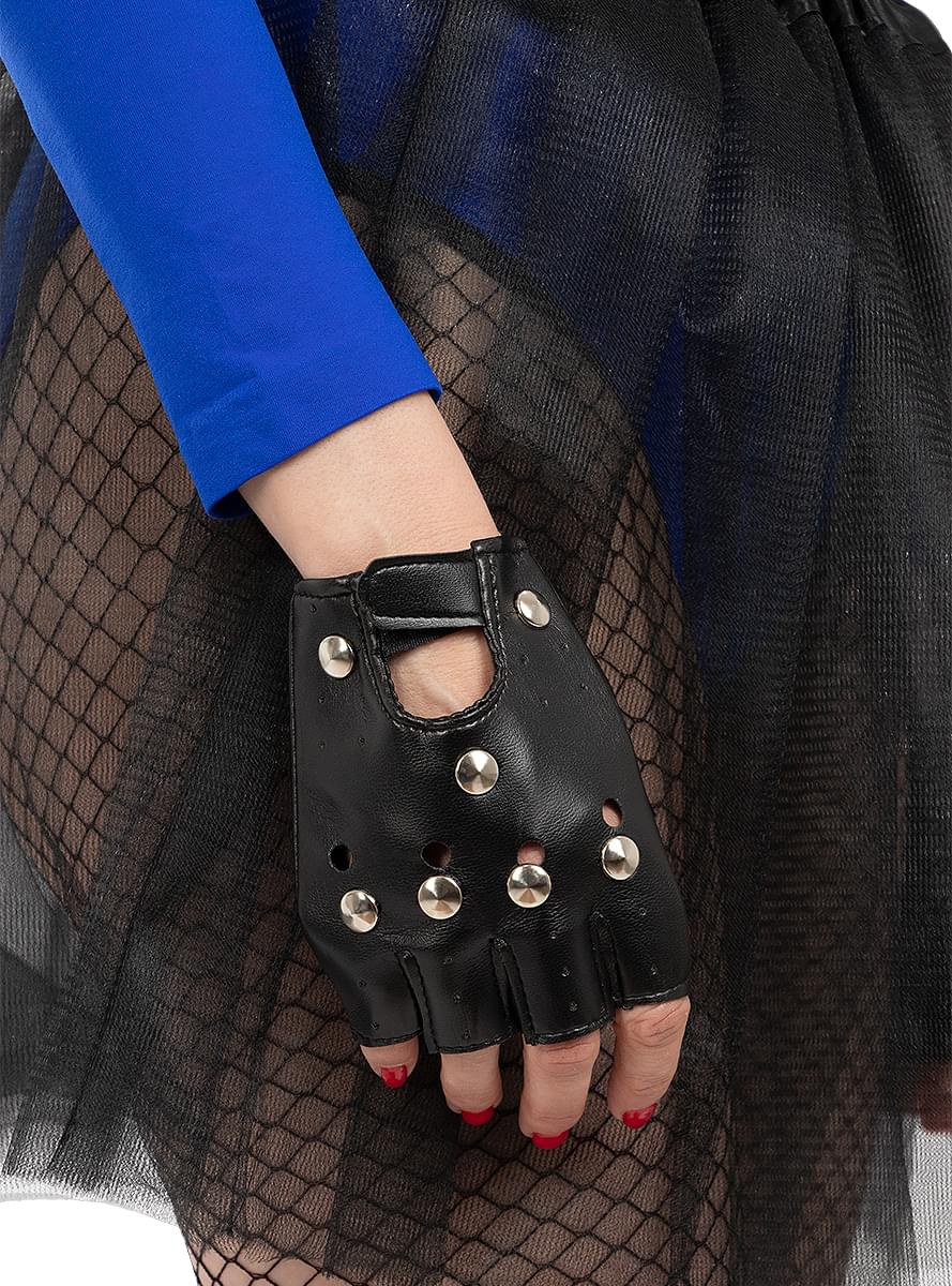 Luvas punk pretas para adulto