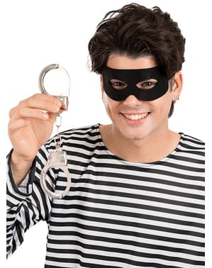 Hombre Banco Ladrona Gato Ladrón Preso Ladrón Disfraz Y Máscara