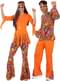 Perruque hippie brune