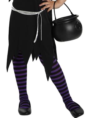 Purple and Black Tights for Girls