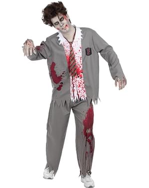 Zombie student kostyme til herre plus size