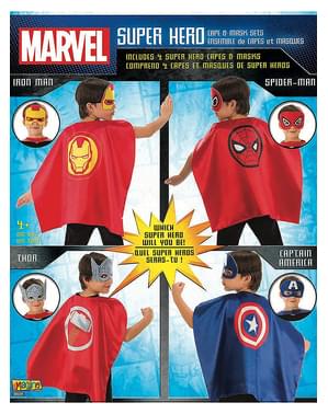 Set med caper The Avengers: Iron Man, Captain America, Thor och Spiderman för barn