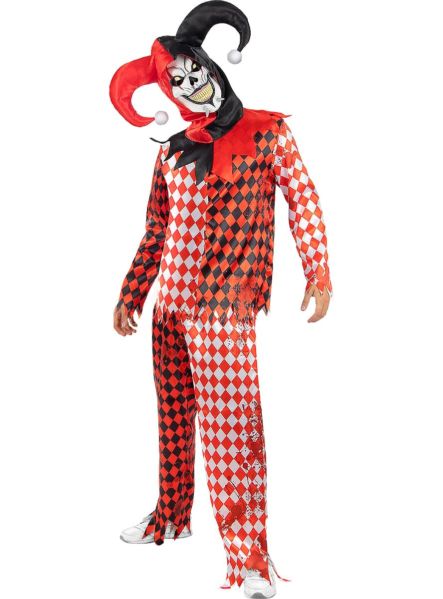 Strašni Jester kostum za moške večje velikosti 