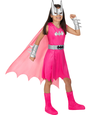 Rosa batgirl kostyme til jente