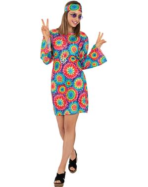 Costum hippie anilor 60 pentru femei, mărimi mari