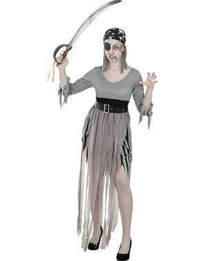 Zombie-Piraten Kostüm für Damen in großer Größe