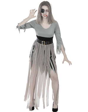 Costum de pirat zombie pentru femei, marimi mari