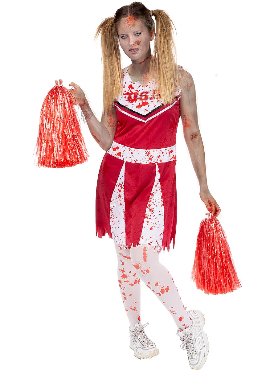 Fato de cheerleader zombie para mulher