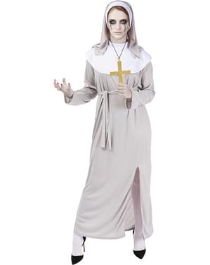 Vestido cosplay freira Halloween feminino fantasia terror disfarce vestido  fantasia festa
