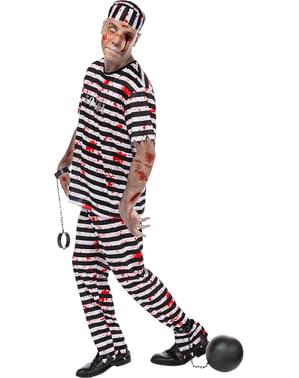 Costume da prigioniero zombie da uomo