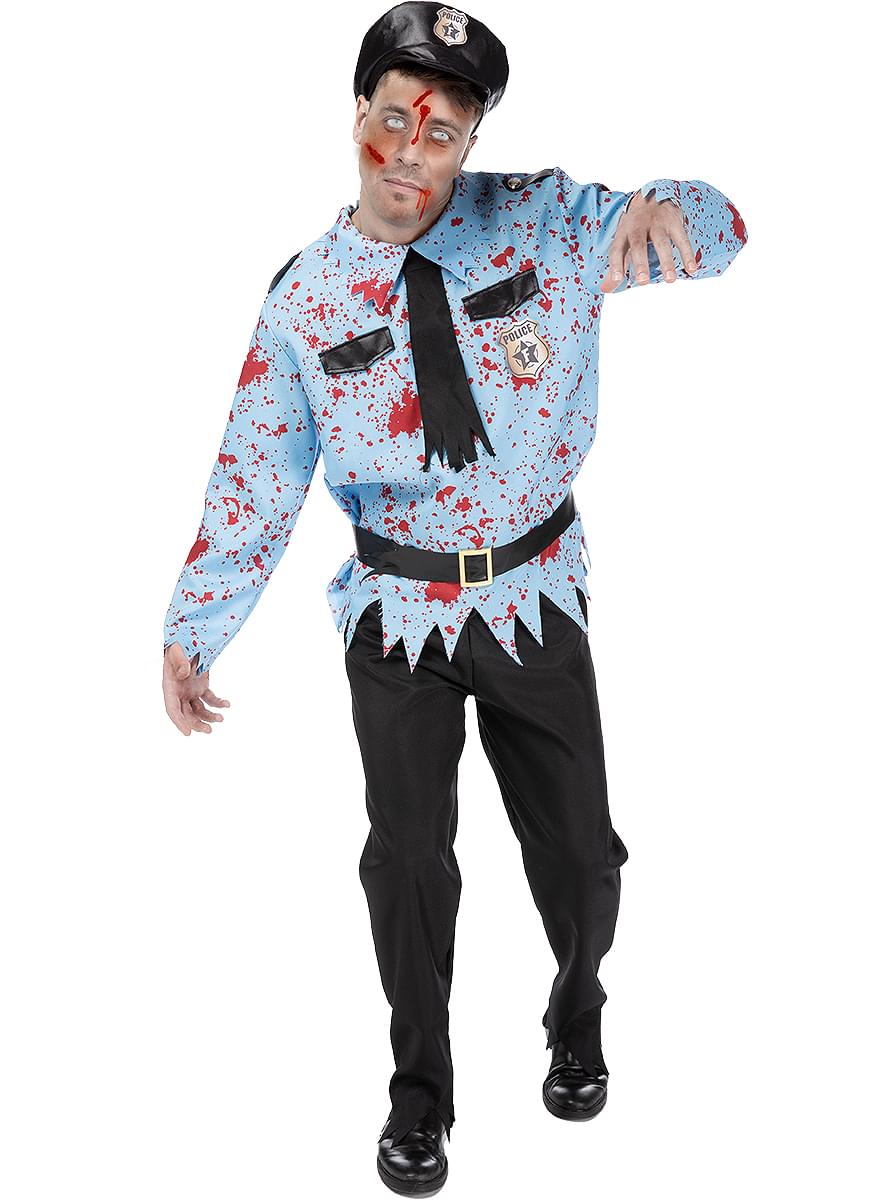 Fato de polícia zombie para homem