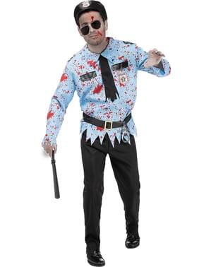 Costum de polițist zombie pentru bărbați, mărimi mari