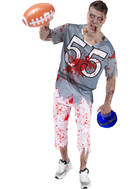 Zombie American Football Kostüm für Herren in großer Größe