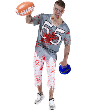 Costume da football americano zombie da uomo taglie forti