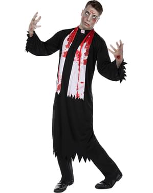 Costum de preot zombi pentru bărbați mărimi mari