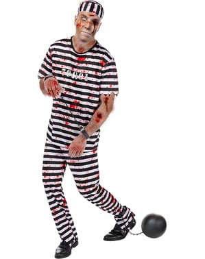 Costume da prigioniero zombie da uomo taglie forti