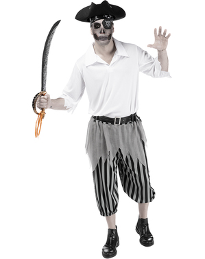 Costum de pirat zombi pentru bărbați mărimi mari