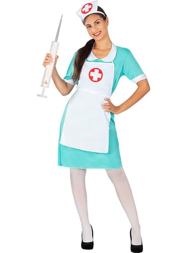 Costume Da Infermiera Zombie Con Sangue Finto E Pittura Per Il Viso – Completo Horror Per Halloween, Taglie S-XXL