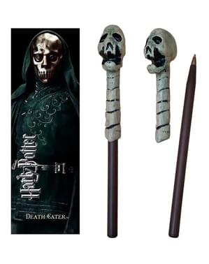 Set stilou cu baghetă și semn de carte Death Eater - Harry Potter