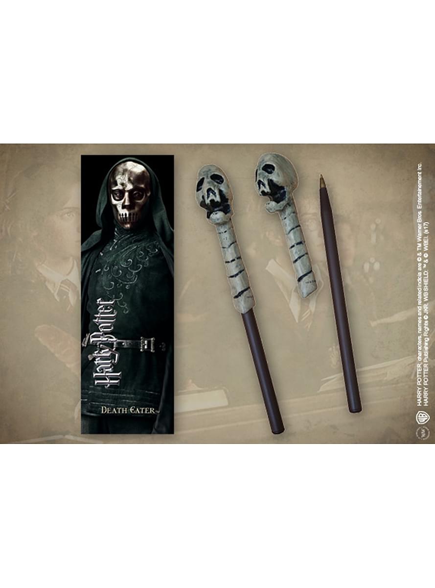 Juego bolígrafo varita y marcapáginas Death Eater - Harry Potter