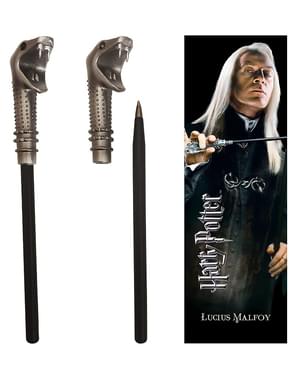Jogo caneta varinha e marcador Lucius Malfoy - Harry Potter