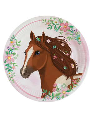 8 чинии на коне (23 см) - Красиви коне