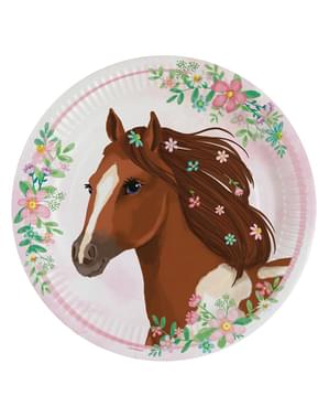 8 pratos de cavalos (23 cm) - Beautiful Horses