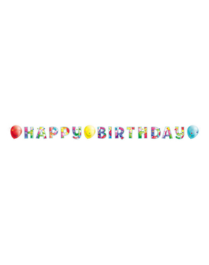 Banner s balónmmi „Happy Birthday“