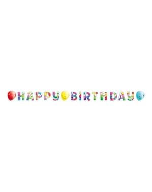 Πανό “Happy Birthday” με Μπαλόνια
