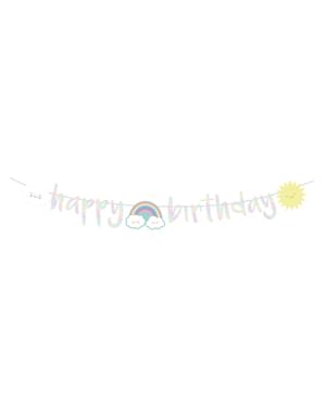 „Честит рожден ден“ Rainbow Banner - Rainbow & Cloud