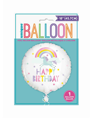 Enhjørning Folieballon - Rainbow & Unicorn