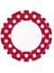 8 Plates Red with White Polka Dots (23 cm) - Basic Colours Line