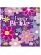 16 “Happy Birthday” Flower Napkins